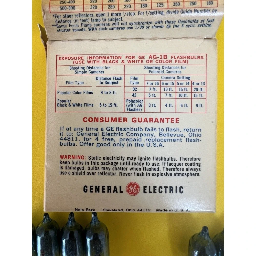GE General Electric AG-1B Only 8 Guaranteed Flashbulbs